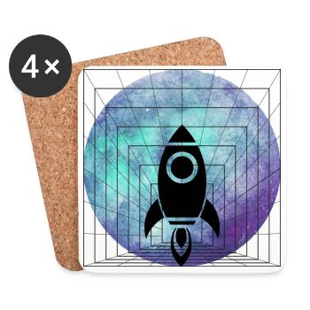 Rocket launch - Coasters (set of 4) - white - Front