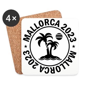 Mallorca 2023 Palm - Coasters (set of 4) - white - Front