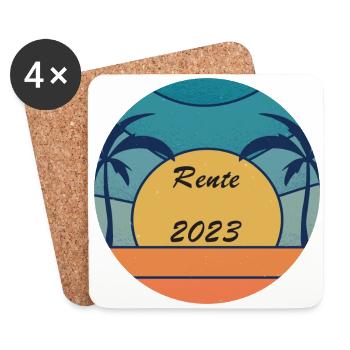 Rente 2023 - Untersetzer (4er-Set) - Weiß - Vorne