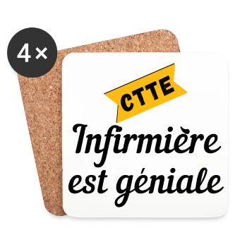 Cette infirmière est géniale - Dessous de verre (lot de 4) - blanc - Devant