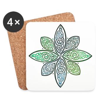 Wikinger Blume - Untersetzer (4er-Set) - Weiß - Vorne