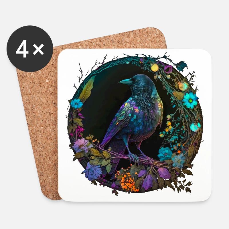 The Raven - Untersetzer (4er-Set) - Weiß
