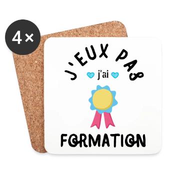 J Peux Pas j ai formation - Dessous de verre (lot de 4) - blanc - Devant