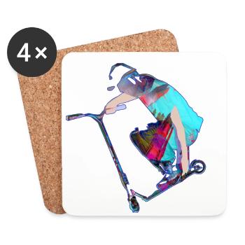 Stuntscooter,Trickscooter,tricks,cascade,e-scooter,s - Dessous de verre (lot de 4) - blanc - Devant