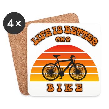 LA VIE EST PLUS BELLE À VÉLO - Dessous de verre (lot de 4) - blanc - Devant