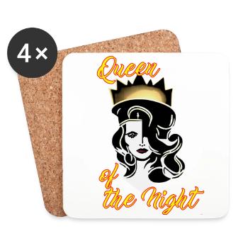 Reine de la nuit ! - Dessous de verre (lot de 4) - blanc - Devant