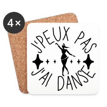 J Peux Pas J Ai Danse - Dessous de verre (lot de 4) - blanc - Devant