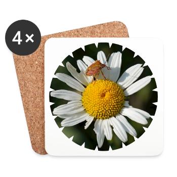 Blumen und Insekten sind untrennbar verbunden - Untersetzer (4er-Set) - Weiß - Vorne