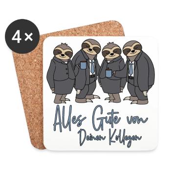 Abschied Job Arbeit Alles Gute von Deinen Kollegen - Untersetzer (4er-Set) - Weiß - Vorne