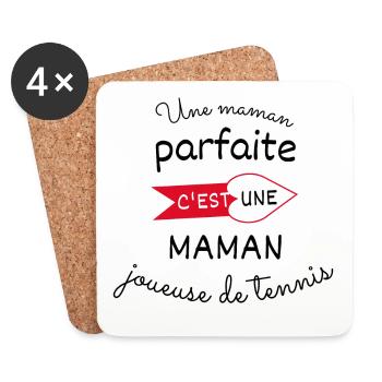 maman parfaite c est une maman joueuse de tennis - Dessous de verre (lot de 4) - blanc - Devant