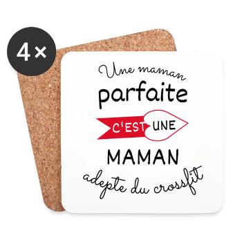 maman parfaite c est une maman adepte du Crossefit - Dessous de verre (lot de 4) - blanc - Devant