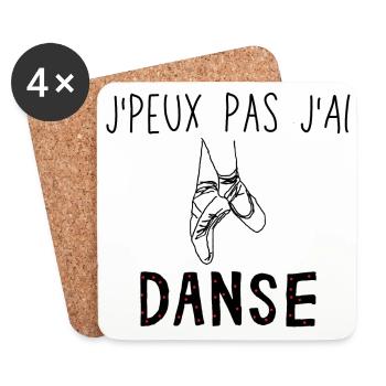 J Peux Pas J ai Danse - Dessous de verre (lot de 4) - blanc - Devant