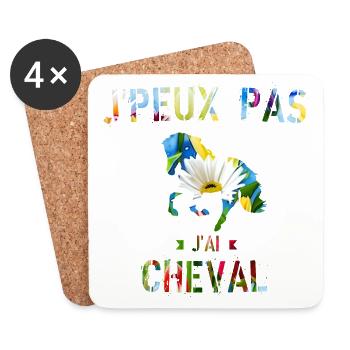 J Peux Pas J ai cheval - Dessous de verre (lot de 4) - blanc - Devant