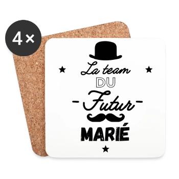 La team du futur marié - Dessous de verre (lot de 4) - blanc - Devant