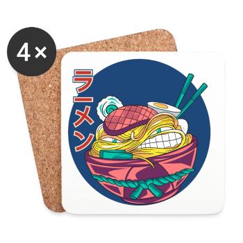 crazy ramen - Coasters (set of 4) - white - Front