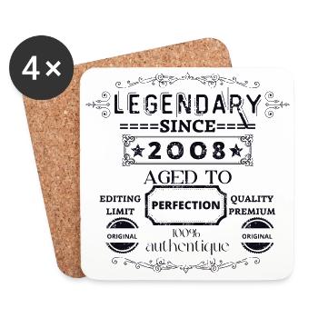 Aged to perfection 2008 vintage - Dessous de verre (lot de 4) - blanc - Devant