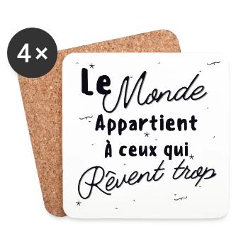 Le monde humour - Dessous de verre (lot de 4) - blanc - Devant