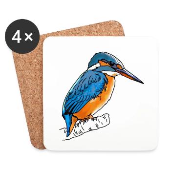 Eisvogel - Untersetzer (4er-Set) - Weiß - Vorne