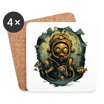 Diver - Coasters (set of 4) - white - Front
