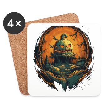 Halloween - Untersetzer (4er-Set) - Weiß - Vorne