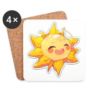 Glückliche Sonne - Sunshine - Coasters (set of 4) - white - Front