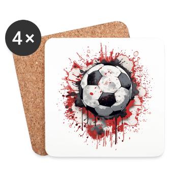 Fußball Ball - Untersetzer (4er-Set) - Weiß - Vorne