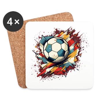 Fußball Ball - Untersetzer (4er-Set) - Weiß - Vorne