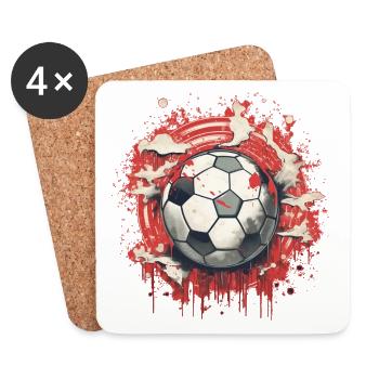 Fußball Ball - Untersetzer (4er-Set) - Weiß - Vorne