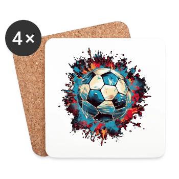 Fußball Ball - Untersetzer (4er-Set) - Weiß - Vorne