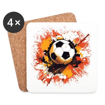 Fußball Ball - Untersetzer (4er-Set) - Weiß - Vorne