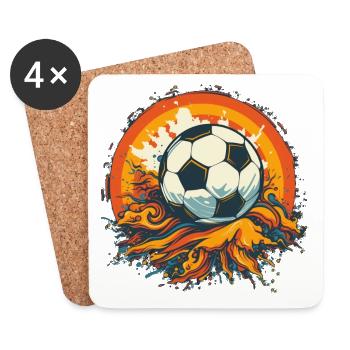 Soccer Ball - Coasters (set of 4) - white - Front