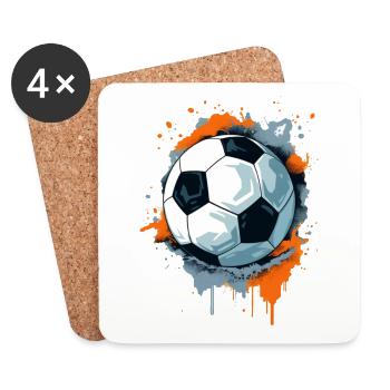 Fußball Ball - Untersetzer (4er-Set) - Weiß - Vorne