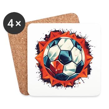 Fußball Ball - Untersetzer (4er-Set) - Weiß - Vorne