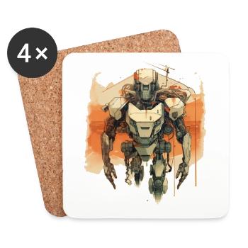 Mecha - Coasters (set of 4) - white - Front