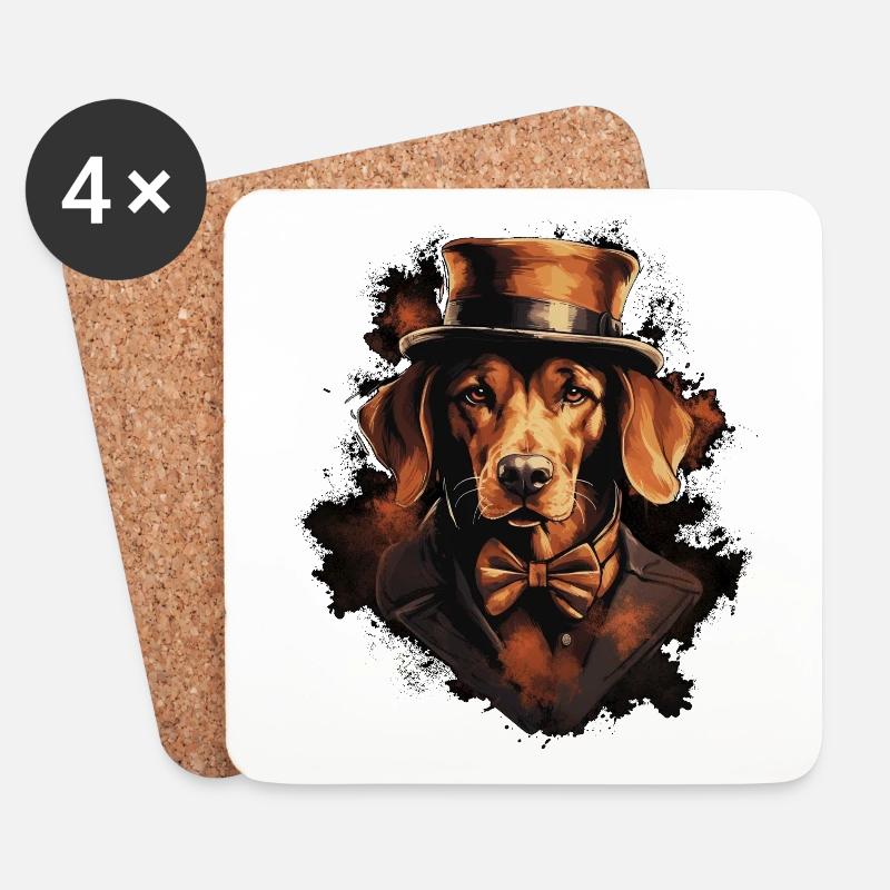 Hund - Untersetzer (4er-Set) - Weiß