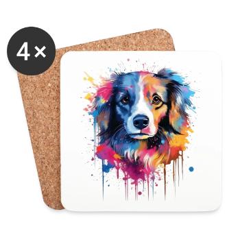 Dog - Coasters (set of 4) - white - Front