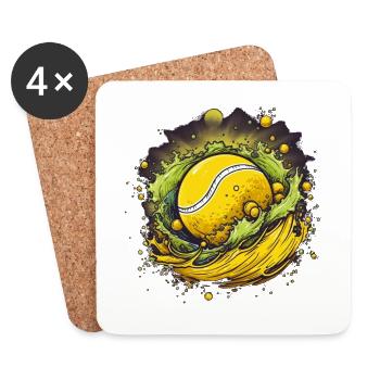 Tennis ball - Coasters (set of 4) - white - Front