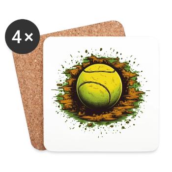 Tennis ball - Coasters (set of 4) - white - Front