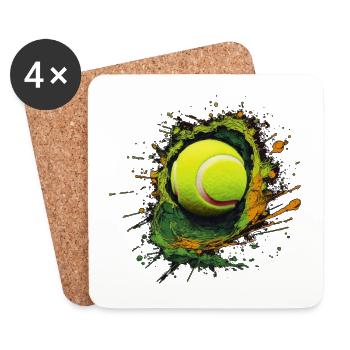 Tennis ball - Coasters (set of 4) - white - Front