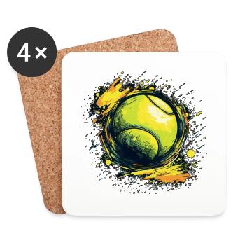Tennis ball - Untersetzer (4er-Set) - Weiß - Vorne