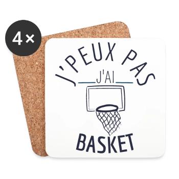 J Peux pas j ai basket - Dessous de verre (lot de 4) - blanc - Devant
