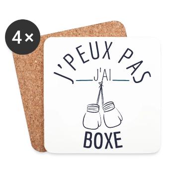 J peux pas j ai boxe - Dessous de verre (lot de 4) - blanc - Devant