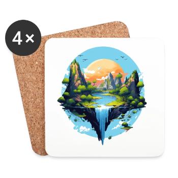 Landscape - Coasters (set of 4) - white - Front