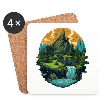 Landscape - Coasters (set of 4) - white - Front