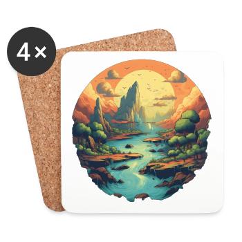Landscape - Coasters (set of 4) - white - Front