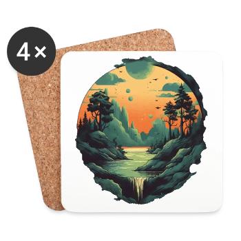 Landscape - Coasters (set of 4) - white - Front