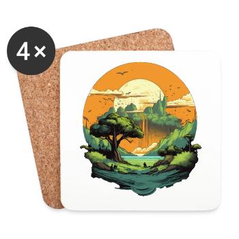 Landscape - Coasters (set of 4) - white - Front