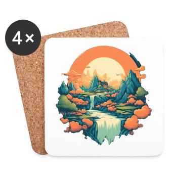 Landscape - Coasters (set of 4) - white - Front