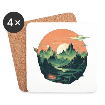 Landscape - Coasters (set of 4) - white - Front