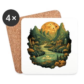 Landscape - Coasters (set of 4) - white - Front